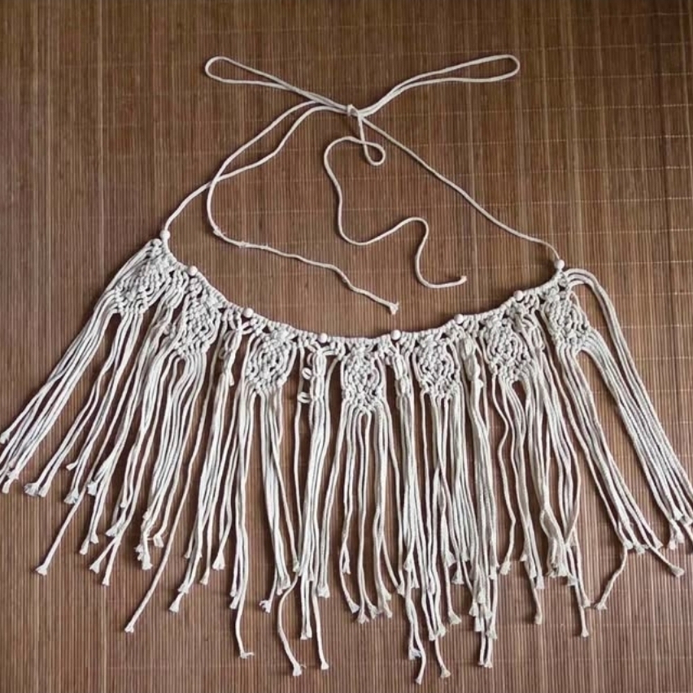 Cream Macrame Wall Hanging Tapestry